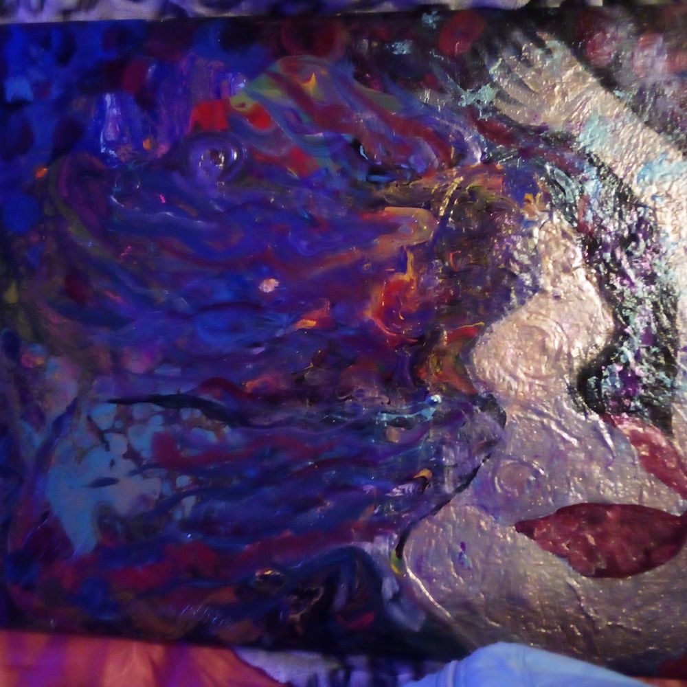Abstract Blue and Purple Art Piece